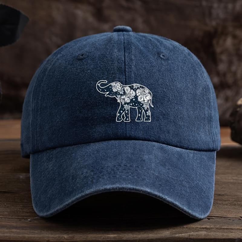 Flower elephant print baseball cap for men and women, outdoor fashion multifunctional duckbill cap