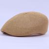 HT2326 Summer Sun Caps Men Breathable Straw Hats for Men Casual Advanced Forwader  Beret Caps Male Solid Flat Berets for Men