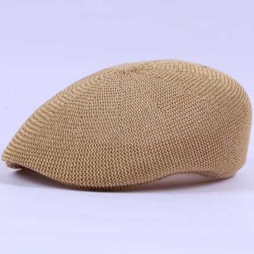 HT2326 Summer Sun Caps Men Breathable Straw Hats for Men Casual Advanced Forwader Beret Caps Male Solid Flat Berets for Men