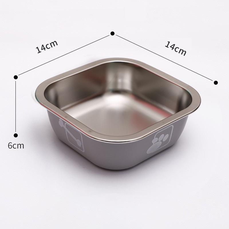 Dog Bowl Stainless Steel Cat Bowl Anti-tip Anti-slip Dog Rice Bowl Cat Drinking Water Pet Bowl Large-capacity Pet Feeder