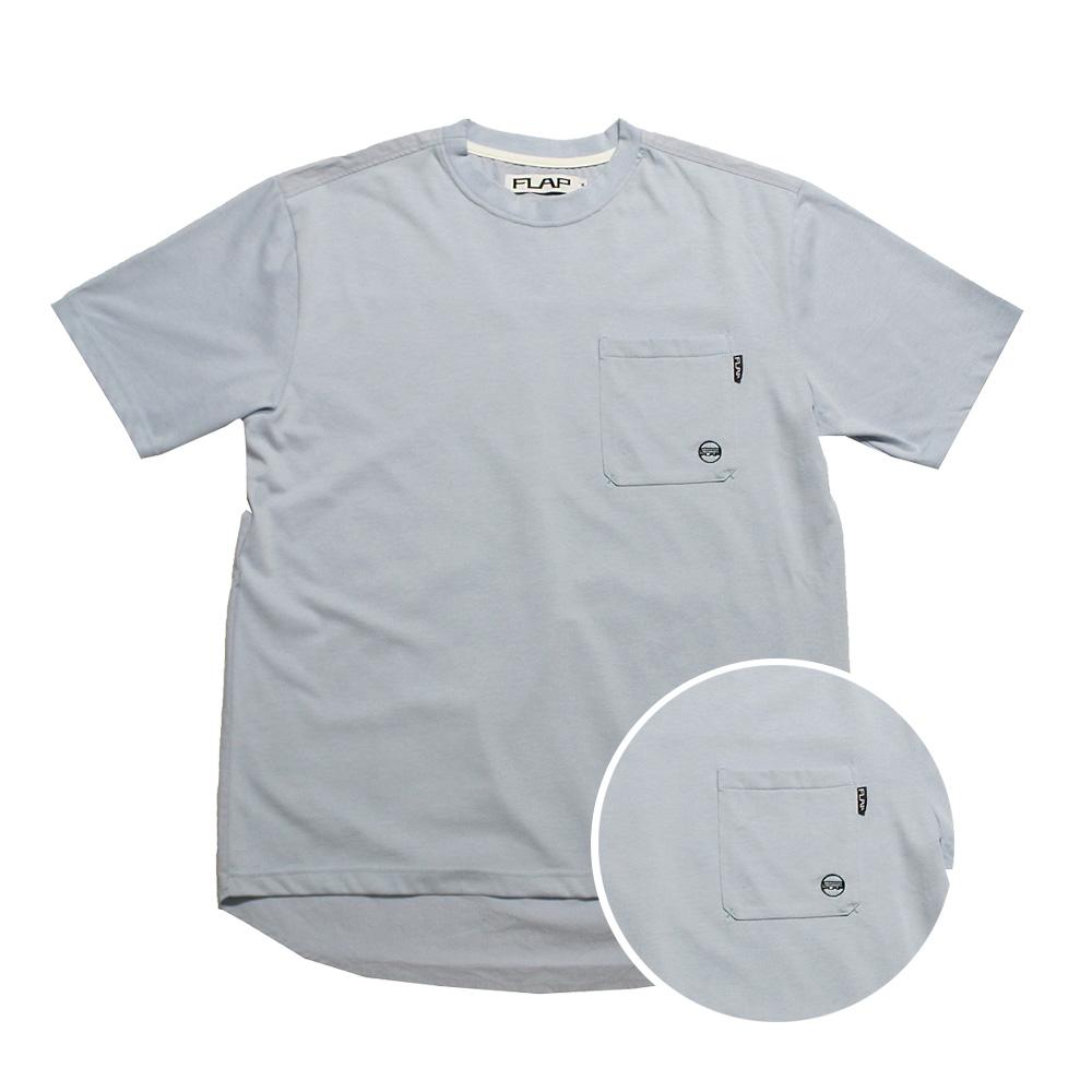 FLAP Contrast Round Pocket T-Shirt (Blue)