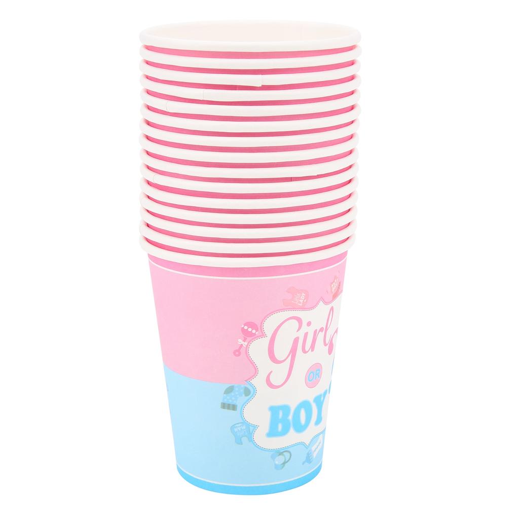 30 Pcs Paper Cups 2 Packs Girl Boy Festive Birthday Accessories for Baby Party Decoration