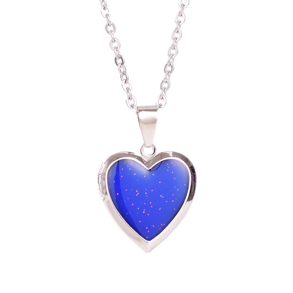 Цвет - меняющее любовь фото коробка ожерелье медное персиковое сердце кулон ожерелье для женщин цепочка из нержавеющей стали ювелирные изделия