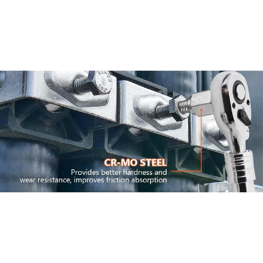 With Storage Case 10-Pack Hexagonal Head Bolt Remover, Multi-Spline Screw Extractor Set Chrome Moly Alloy Steel