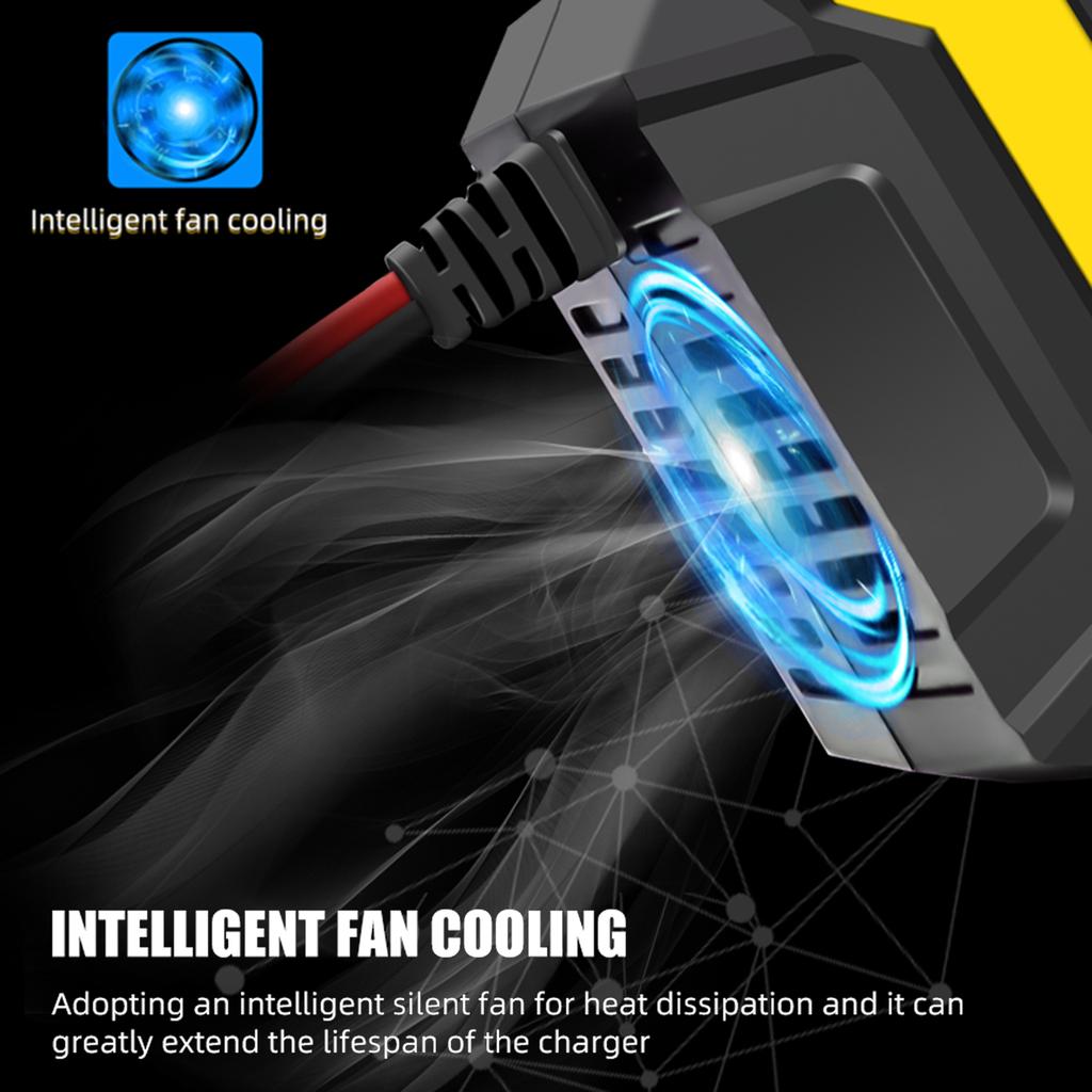 Akulaadija, 12 V intelligentne automaatne akulaadija suure digitaalse ekraaniga,