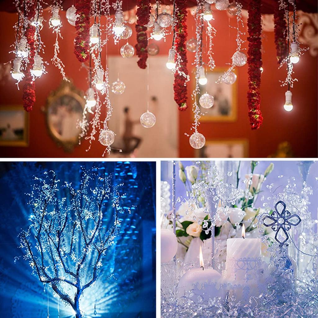 50 pièces Tige Goutte Perle Acrylique Bouquet de Fleurs Cristal Bourgeon Branches Fleur Twig Pique pour Mariage Décoration Maison Décor Floral Fourniture d'Artisanat