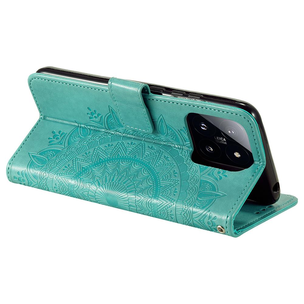 For Xiaomi 14 Case Mandala Flower Imprint Leather Wallet Phone Cover with Strap