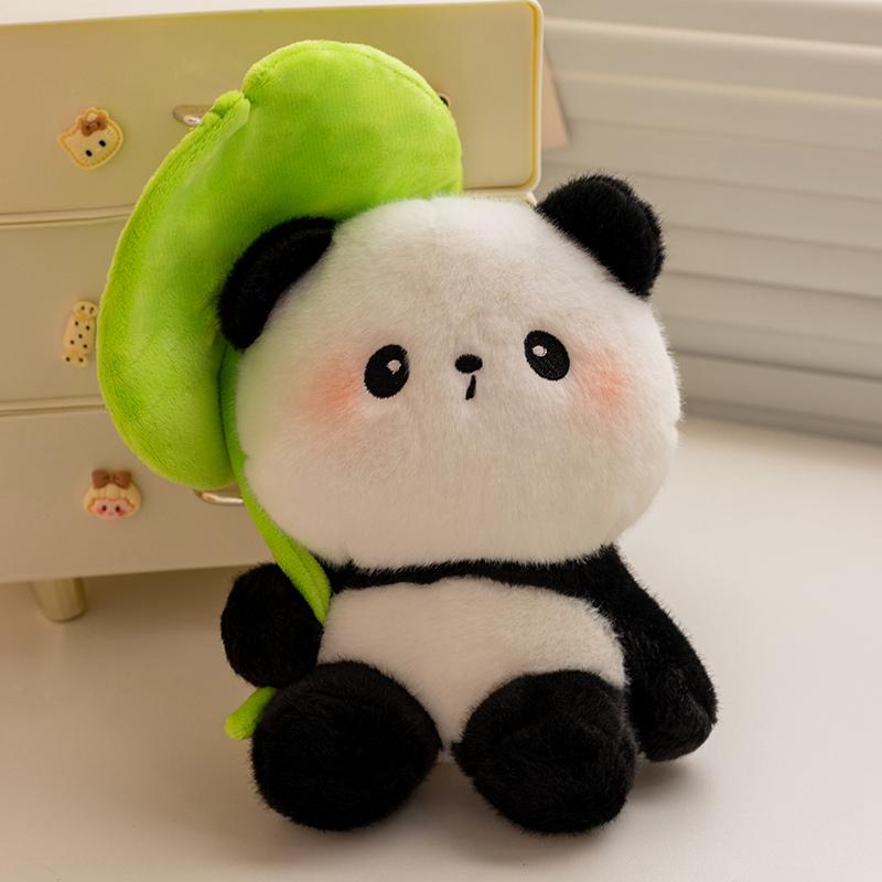 

23 см панда с лягушкой, лист лотоса, клевер, плюшевая подушка, кукла, игрушка, милое чучело, мягкое, обнимающее, подарок на день рождения, Рождество для ребенка 23cm