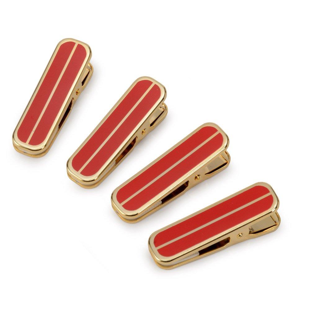 

[Kyoto no Miyabi] Kimono Dressing Accessories Handy Clips, Set of 4, Small, 4.8 x 1.2 cm, Red