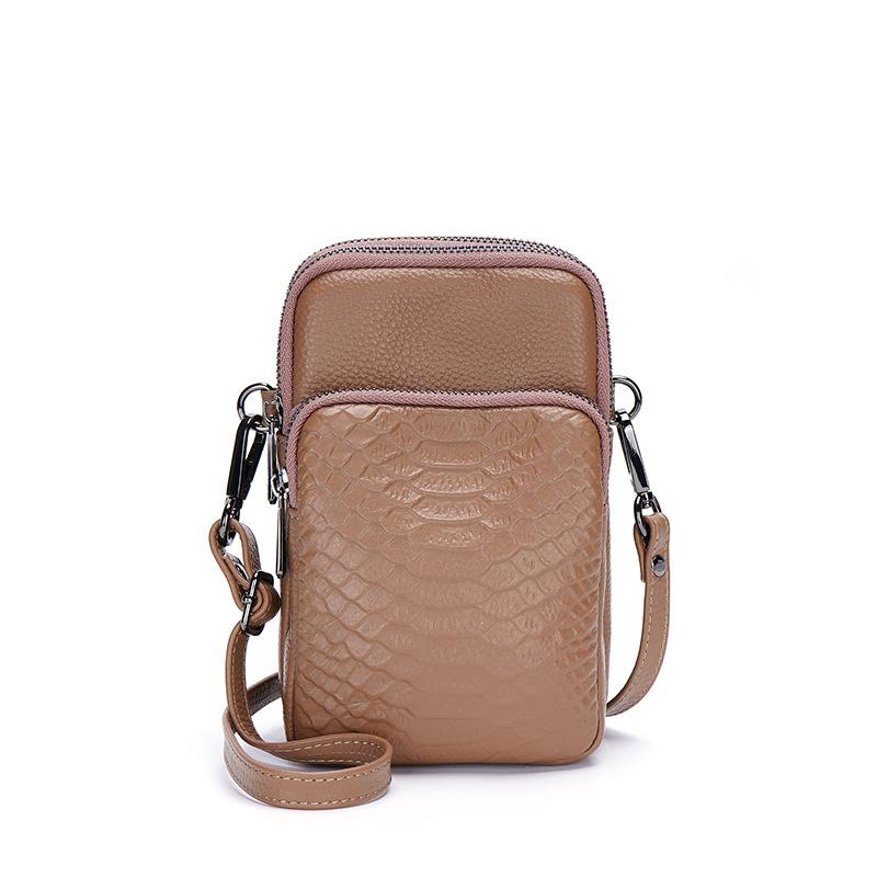 Skórzana Torba na Telefon Komórkowy Crossbody Damska z Pierwszej Warstwy Skóry Bydlęcej Wzór Aligatora Torba Damska na Ramię Torba na Telefon Komórkowy Mini