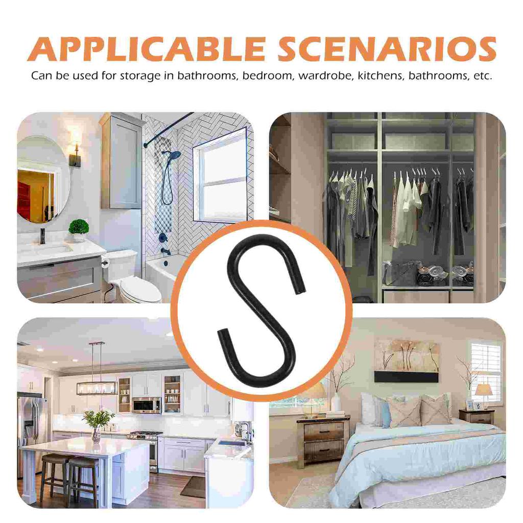 100 Pcs Silver Heavy Duty Metal S Hooks Iron Storage Hanging Small Home Wardrobe Bathroom Kitchen Reliable Hook Hat