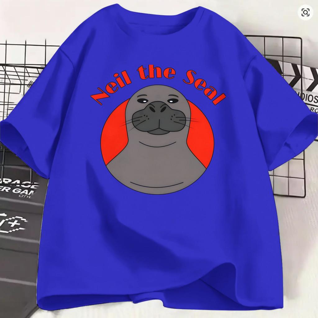 Unisex Neil The Seal T Shirts 100 Cotton Tops Casual Short Sleeve Crew Neck Tee Shirt Plus Size Tshirt