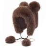 Women's Plush Bear Ear Hat: Cute, Thickened, Fox Fur, Wind & Snowproof Ear Protection