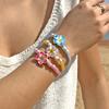 Handmade Bohemian Polymer Clay Y2K Sweet Colorful Egg Flower Braid Chain Bracelets for Women Jewelry Gift