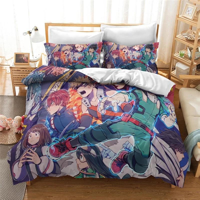 Popular Anime My Hero Academia 3d Bedding Set Duvet Cover Set Pillowcase All Might Bakugou Katsuki Comforter Cover Set Drop Ship