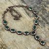 Faceted zambian emerald necklace electroformed copper adjustable chain necklace handmade jewelry very pretty gemstone necklace gifts for her