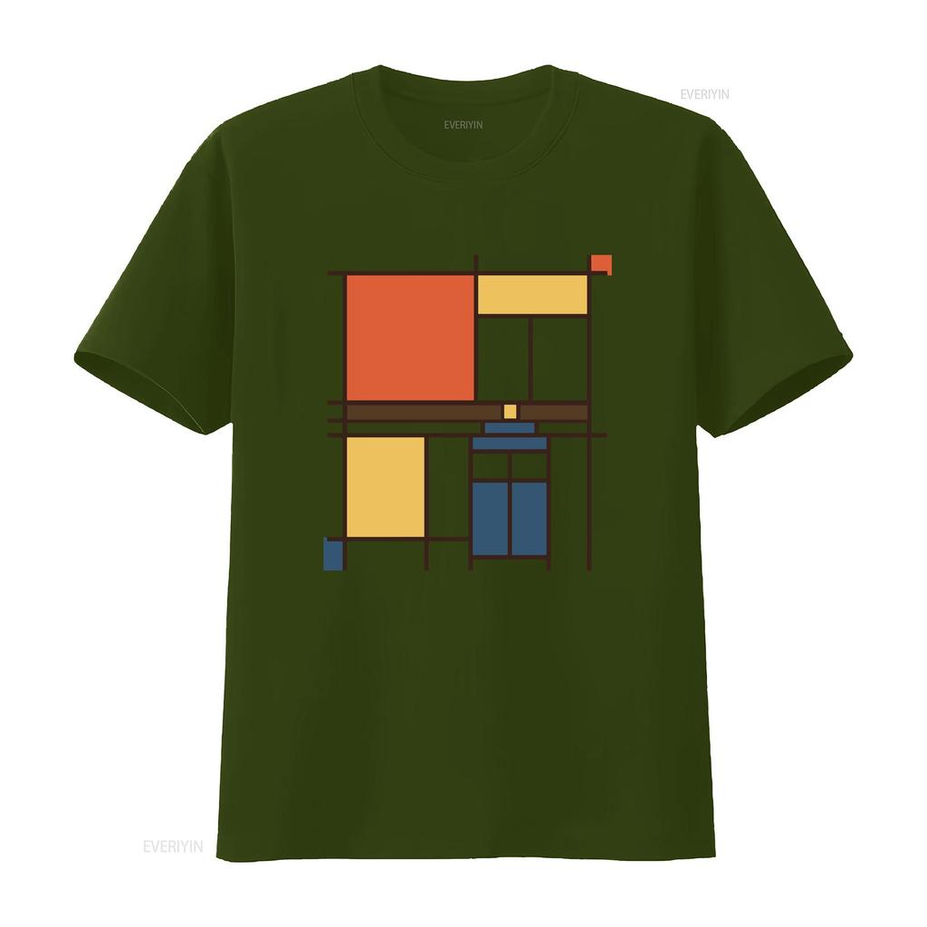 Mondrian Who T Shirt Vintage Top For Everyday Wear Graphic Streetwear Homme Versatile Breathable Comfortable