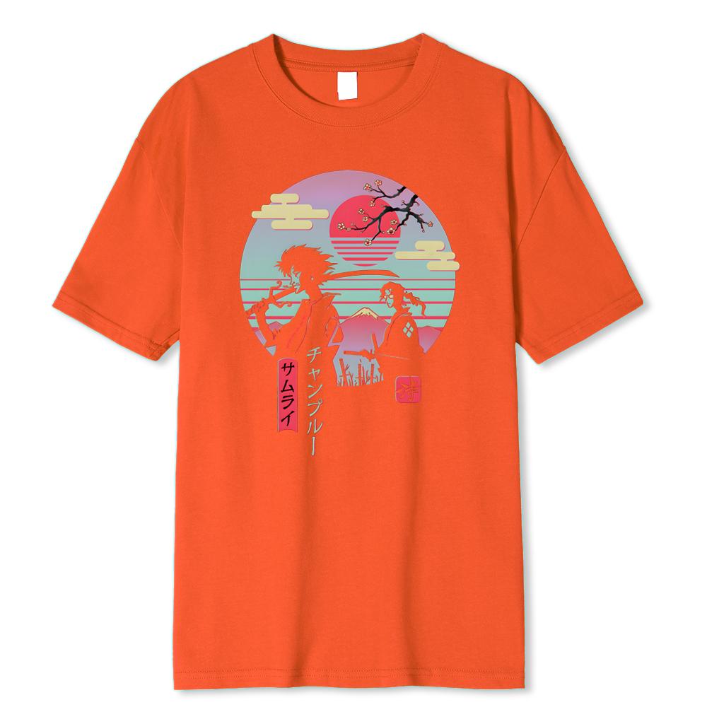 

2 Японских Самурая Идущих Домой Хип-Хоп Принт Мужские Топы Мода Уличная Футболка Летняя Повседневная Хлопковая Футболка Оверсайз Свободные Футболки 4XL