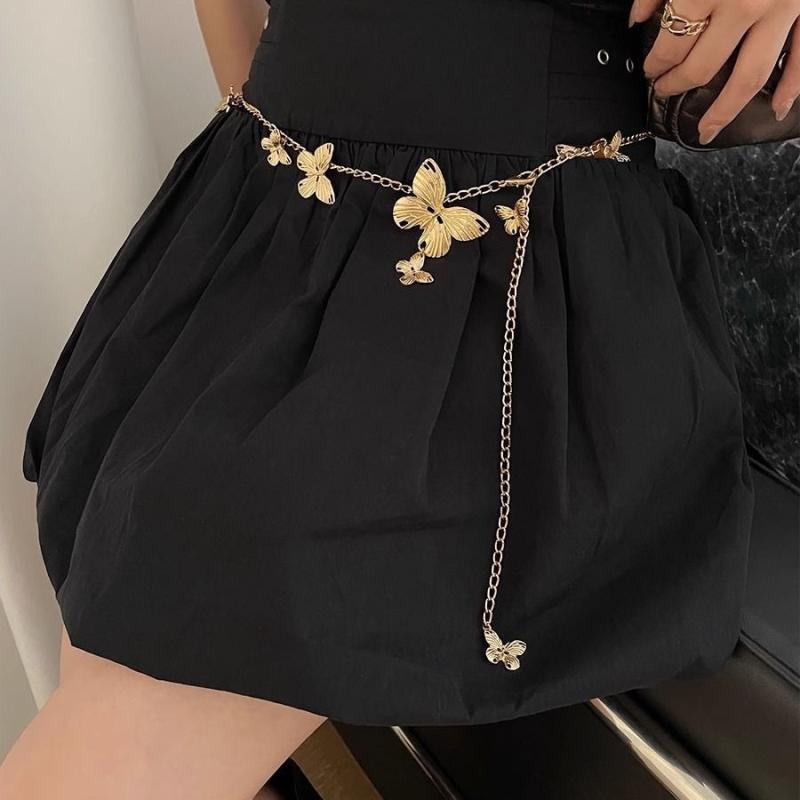 Vintage Butterfly Tassel Pendant Waist Chain For Women Bohemian Belt Chains  Dress With Waistband Accessories Gifts