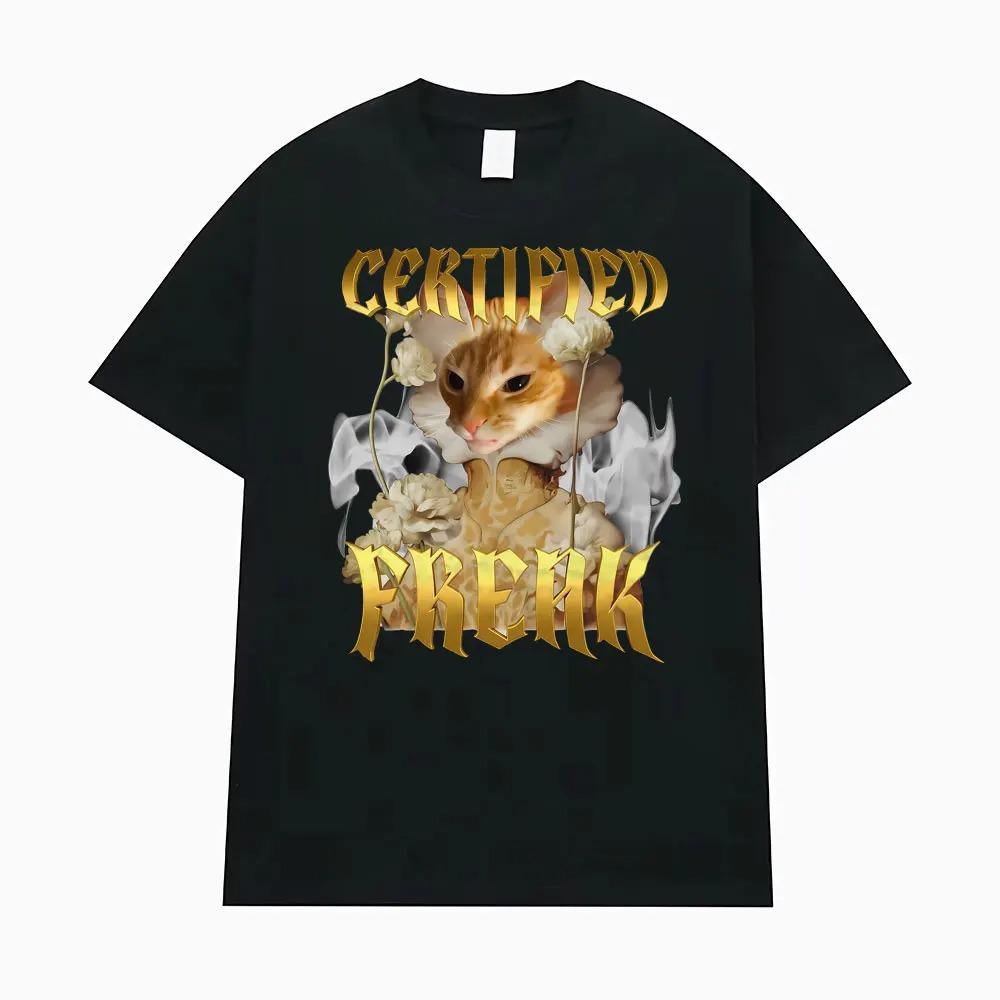 

Weird Cat Emoji Vintage Graphic TShirt Unisex Trendy Humorous Short Sleeve Casual 100 Cotton Oversized Streetwear Tshirt S