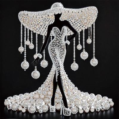 Kit de Pintura com Diamantes 5D DIY com Broca de Forma Especial Decoração de Dama Elegante
