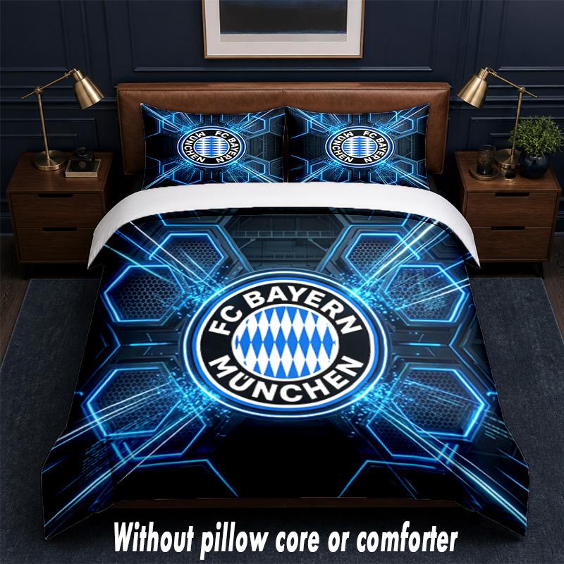 Set Biancheria da Letto Design Bayern Monaco 1 Copripiumino + 2 Federe Morbido Traspirante Biancheria da Letto per la Casa