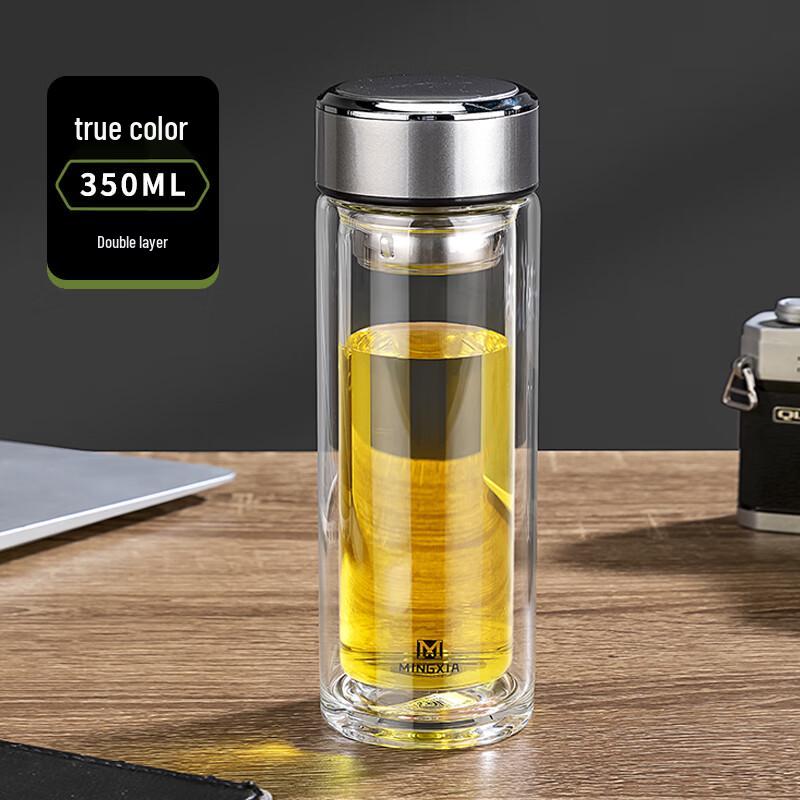 Mingxia Double-Wall Borosilicate Glass Tea Infuser Mug
