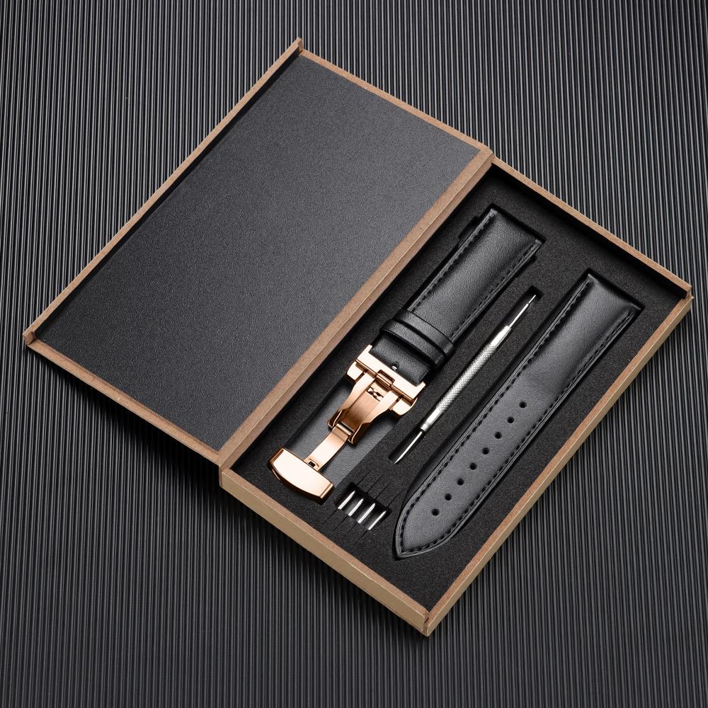 Echtes Leder Uhrenarmband 12/13/14/15/16/17/18/19/20/21/22/23/24mm Armbänder Herren und Damen Business Armbanduhr Armband mit Box
