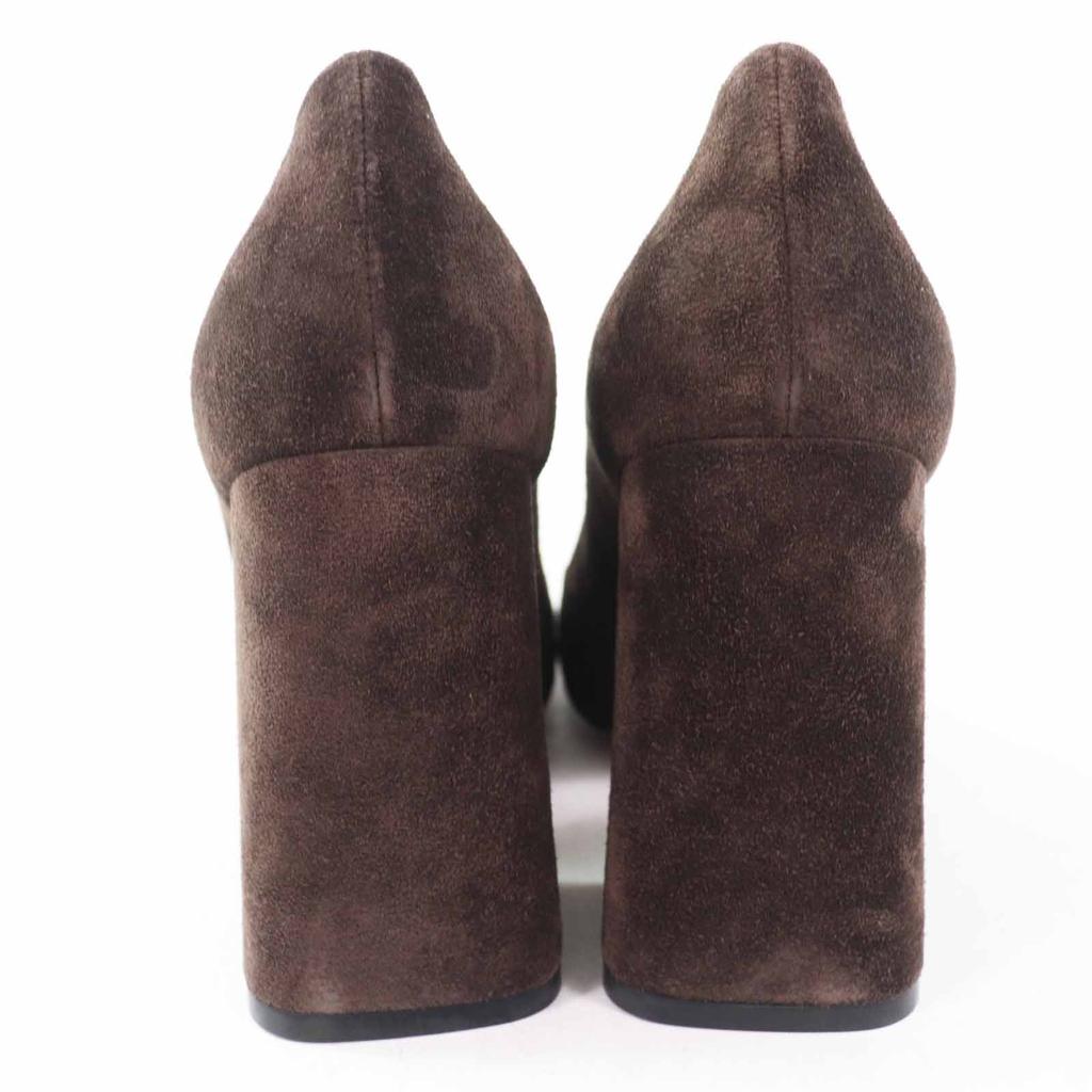 Pristine BOTTEGAVENETA pumps TOWER Chunky heel Brown Suede leather Women 38 Used