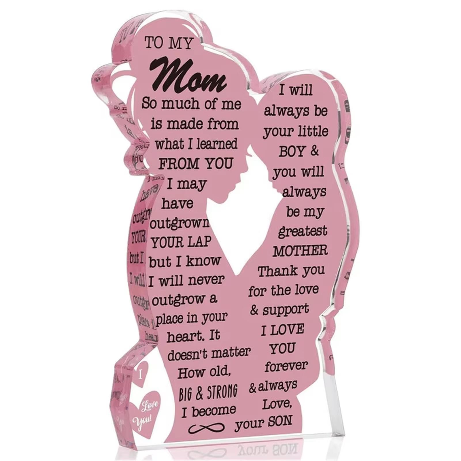 

Acrylic Mother s Day Decorative Ornament Gift for Mom Tabletop Decor one size