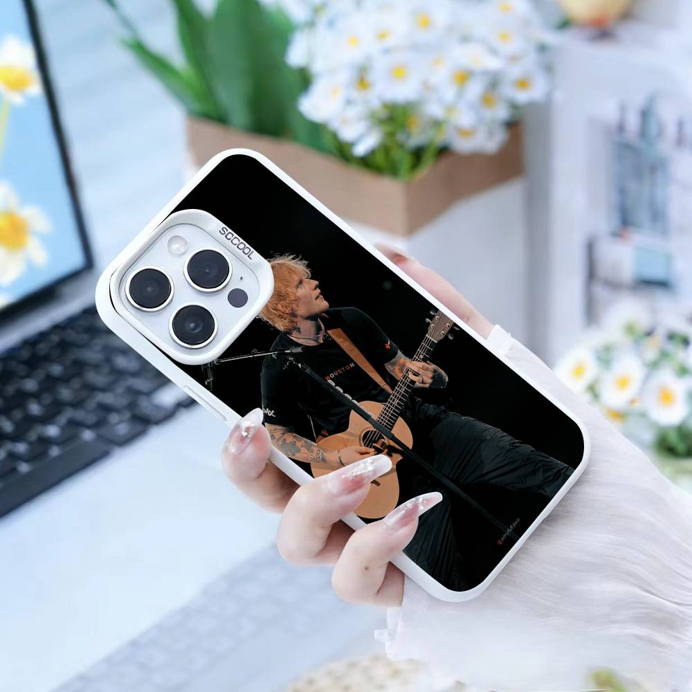 Sänger E-Ed Sheeran Handyhülle Für iPhone17, 16,15,14,13,12 Pro Max weiß Candy Matt Stoßfeste Hülle