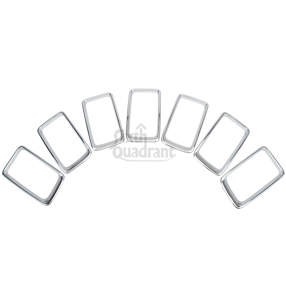 7pcs/set Front Bumper Grille Grill Inserted Ring Trim Cover ABS Plastic For 2014 2015 2016 Jeep Grand Cherokee Car Accessories