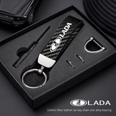 Car Carbon Fiber Style Keychain Microfiber Leather Key Chain For Lada Vesta Niva Samara Kalina Largus Priora Xray Granta Cross