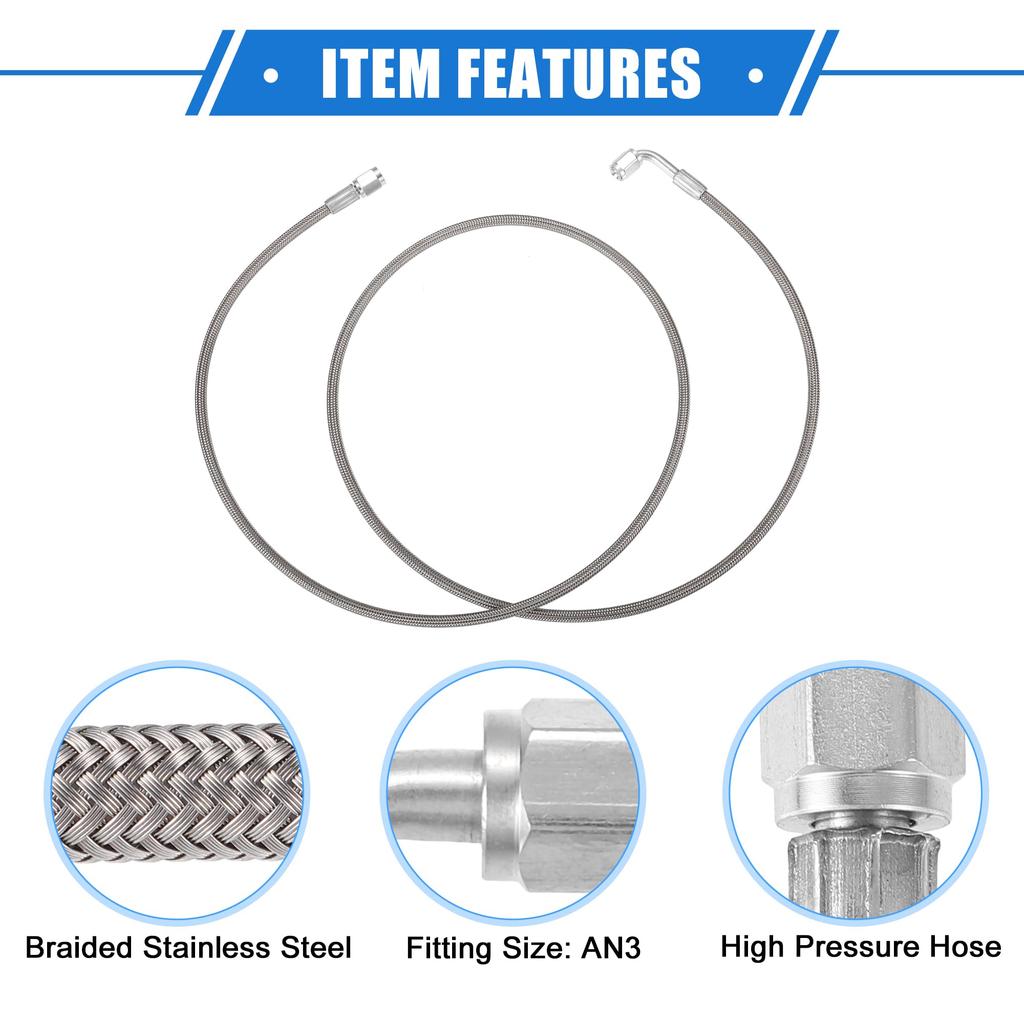 Eine ABSOPRO AN3 Geflochtene Stahl Turbo Betankungsleitung 90 Grad-Gerade