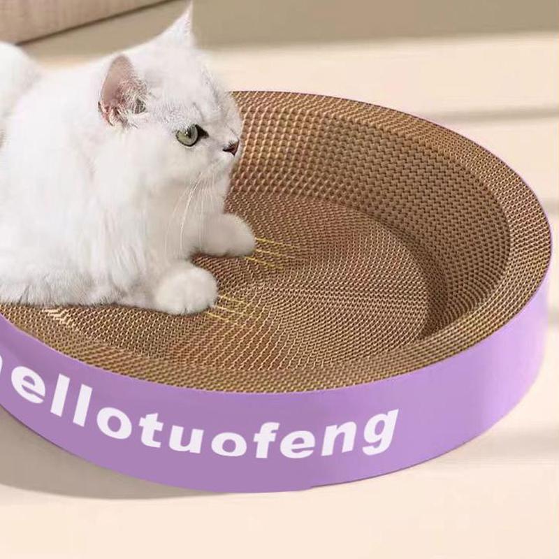 Cat Scratcher Cardboard Round Oval Cat Scratch Pad Bowl Nest For Indoor Cats Grinding Claw Round Cat Scratching Board