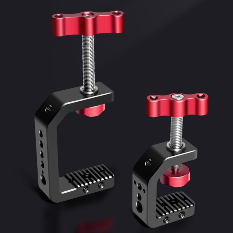 Aluminum Alloy Clamp with 1/4 3/8 Screw Holes for Stable Support of Cameras Lights in Photography Video