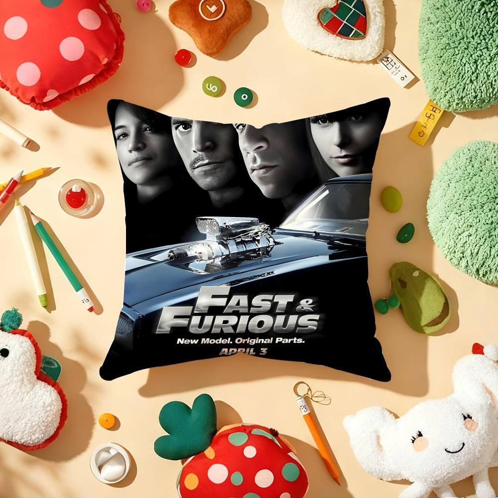 F-Fast And F-Furious R-R34 Cushion Cover Plush Fabric Soft Double-Sided Printed Sofa Warm Winter Home Gift Pillow Cover