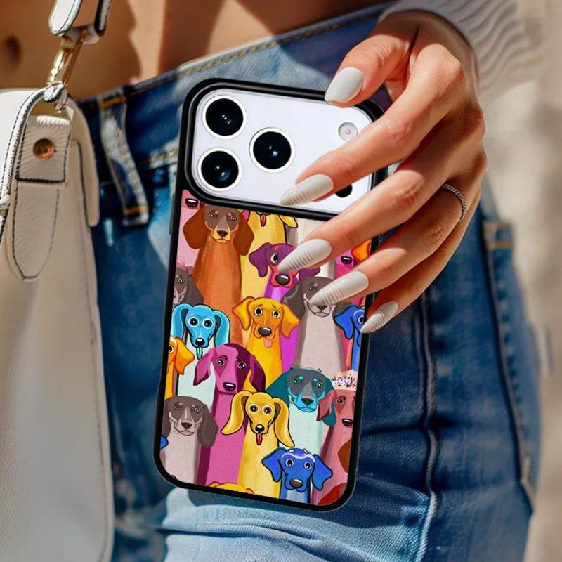Sausage Dog Dachshund Art Phone Case For iPhone 17 Air 14 15 13 12 Max Cover For Apple 16e 11 Pro Max Plus Coque