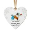 Heart-Shaped Sea Glass Friendship Ornament Handmade Sea Glass Art Christmas Animal Ornament Friendship Keepsake for Best Friends