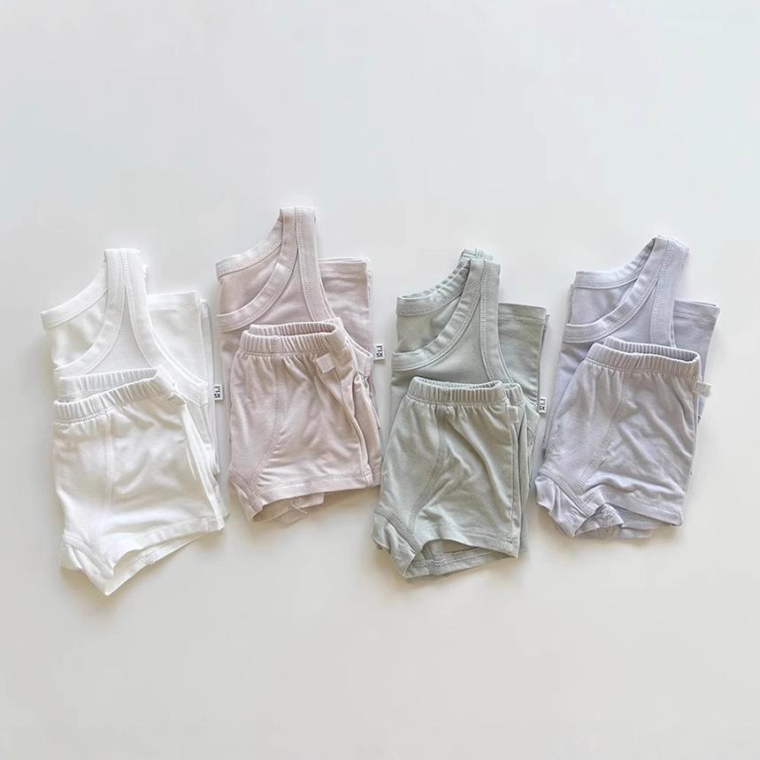 Korean-Style Peekaboo Baby & Toddler Soft Summer Sling Vest Shorts Set