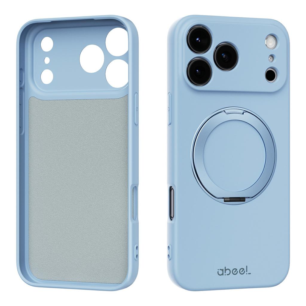 ABEEL For iPhone 17 Pro Max Magnetic Case Kickstand Skin Touch Liquid Silicone Phone Cover
