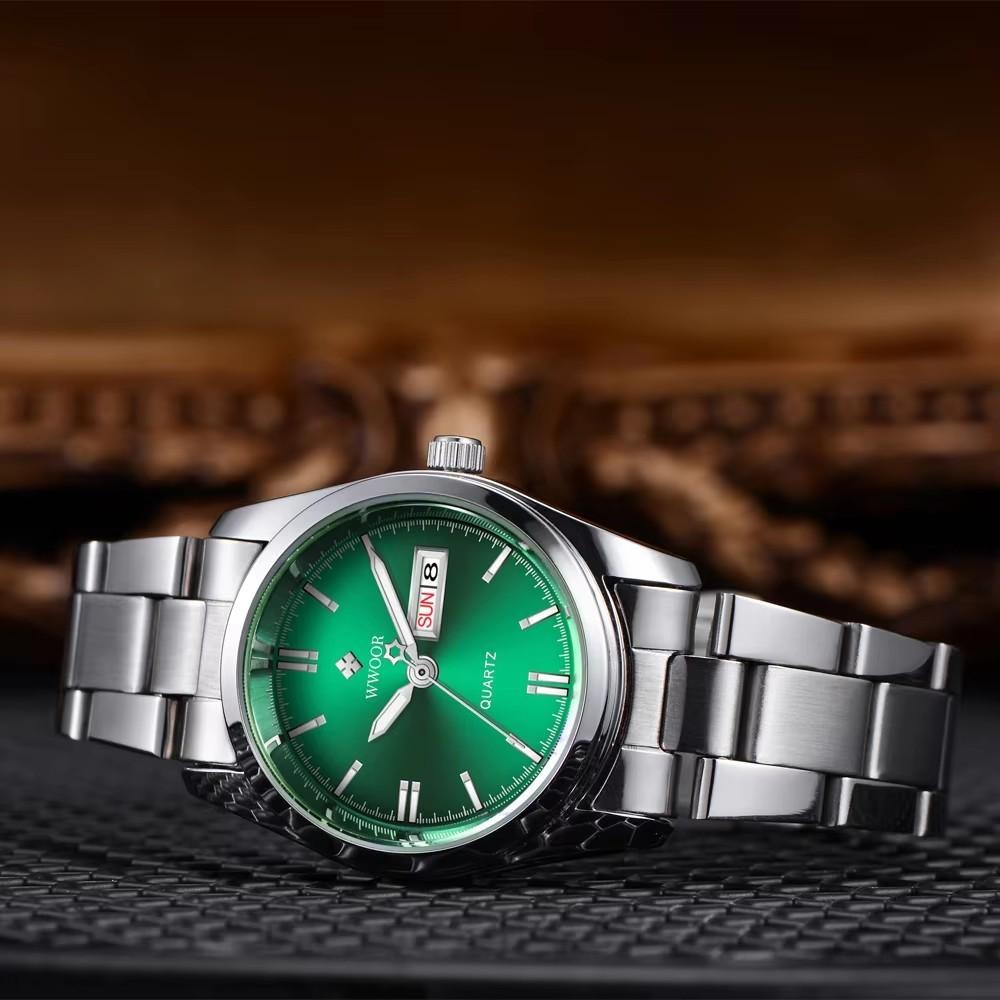 WWOOR New Women Fashion Dress Quartz Watches Lady Stainless Steel Waterproof WristWatch Simple Clock