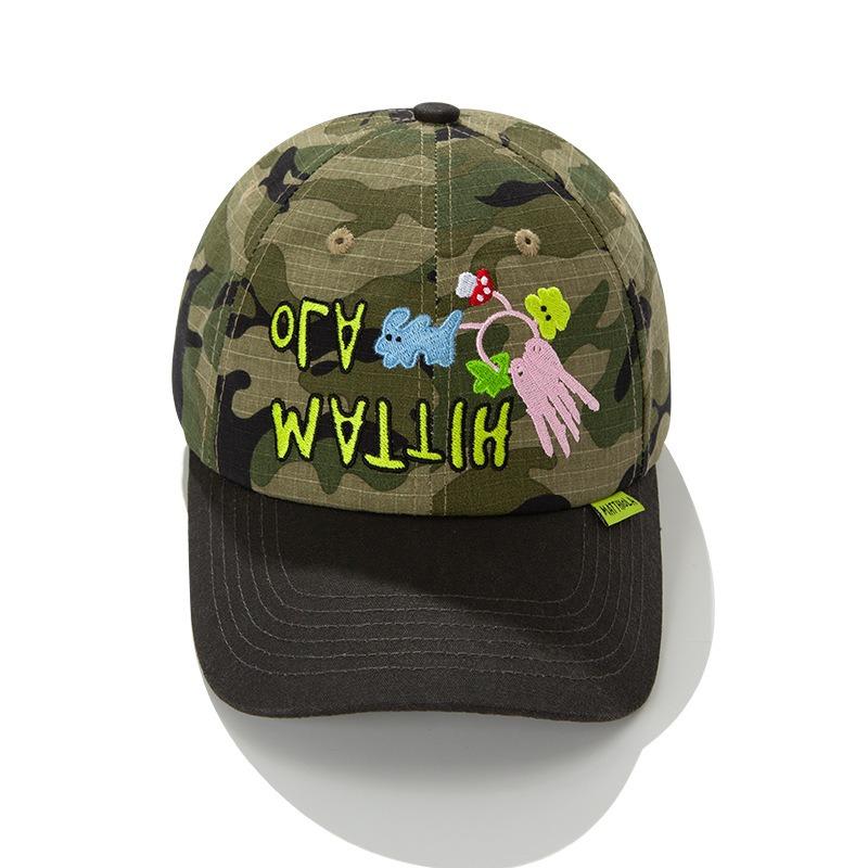 Original design street art fun key embroidery camouflage baseball cap widened deepened cap cap men and women