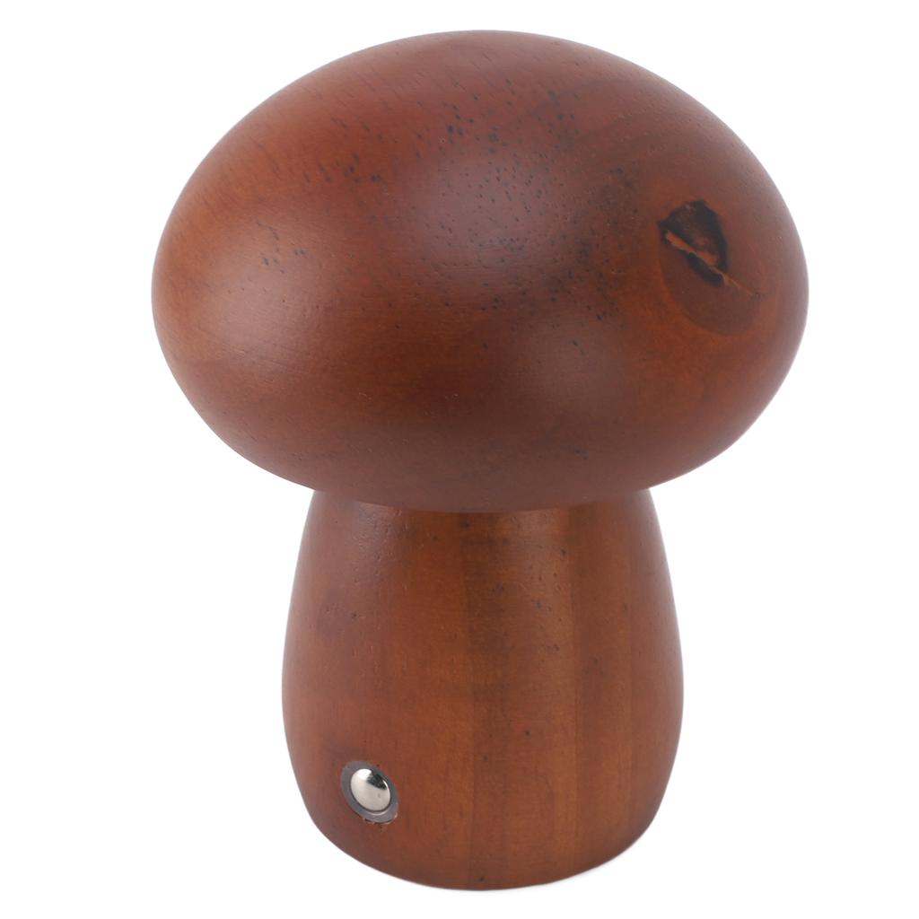 Small Wood Mushroom Lamp USB Charging Cordless Bedside Touch Lamp Portable Dimmable Table Lamp for