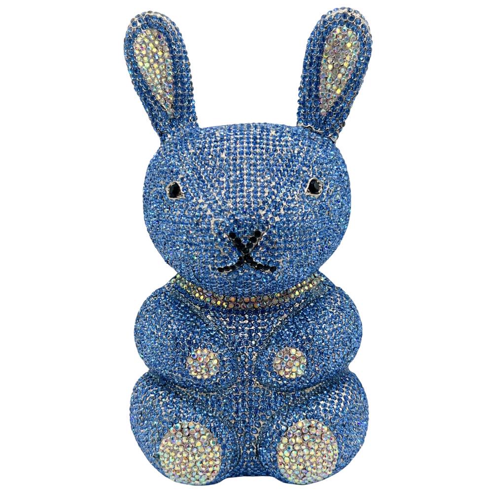 Rhinestone Rabbit Evening Clutch - Elegant Crystal Bag for Parties & Banquets