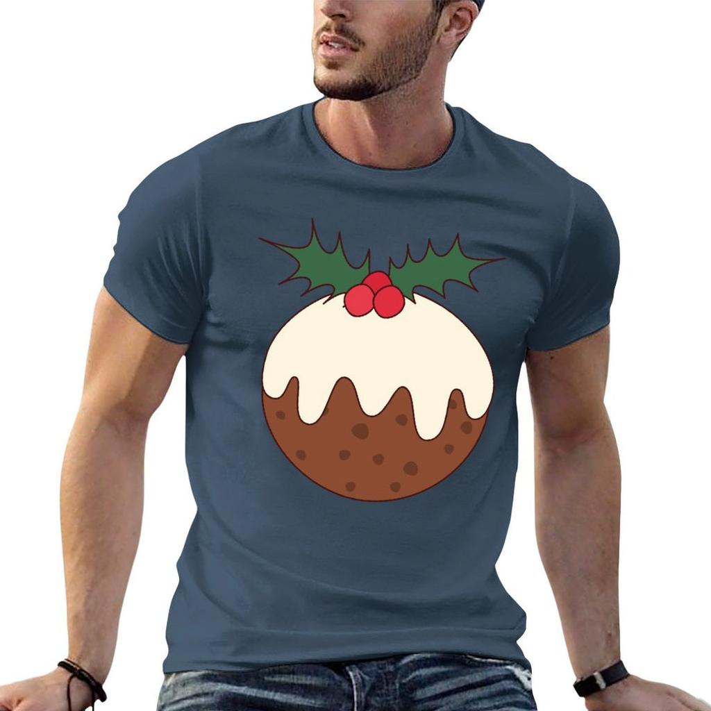 Iced Christmas Pudding Figgy Pudding Plum Pudding Holly TShirt Standard Fit Solid Tee Shirt