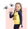 Girls' Long-Sleeved Split Swimsuit with Letter Print & Short Skirt - 2025 Collection