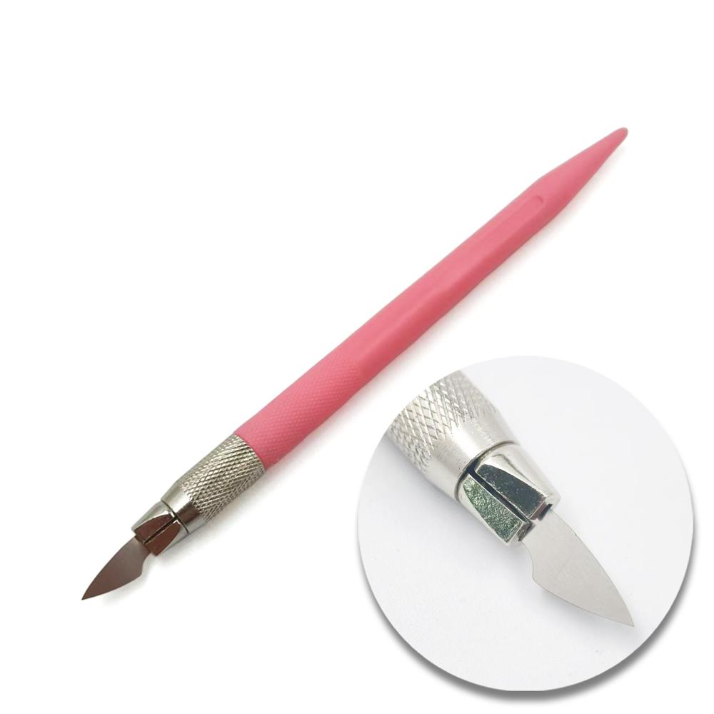 Dental Stainless Steel Porcelain Scalpel Back-cutting Knife Pocket Knife Non-slip Cutter Engraving Craft Knives 0.1mm Thickness