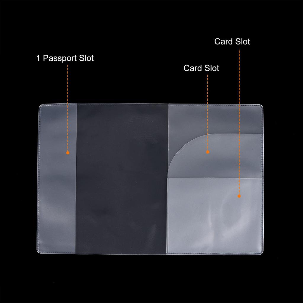 PATIKIL 3Pcs Passport Passport Frosted Case Organizer ID Credit Card Holder PVC with Slots for Clear Cover, Protector, Multi-Layer Travel,