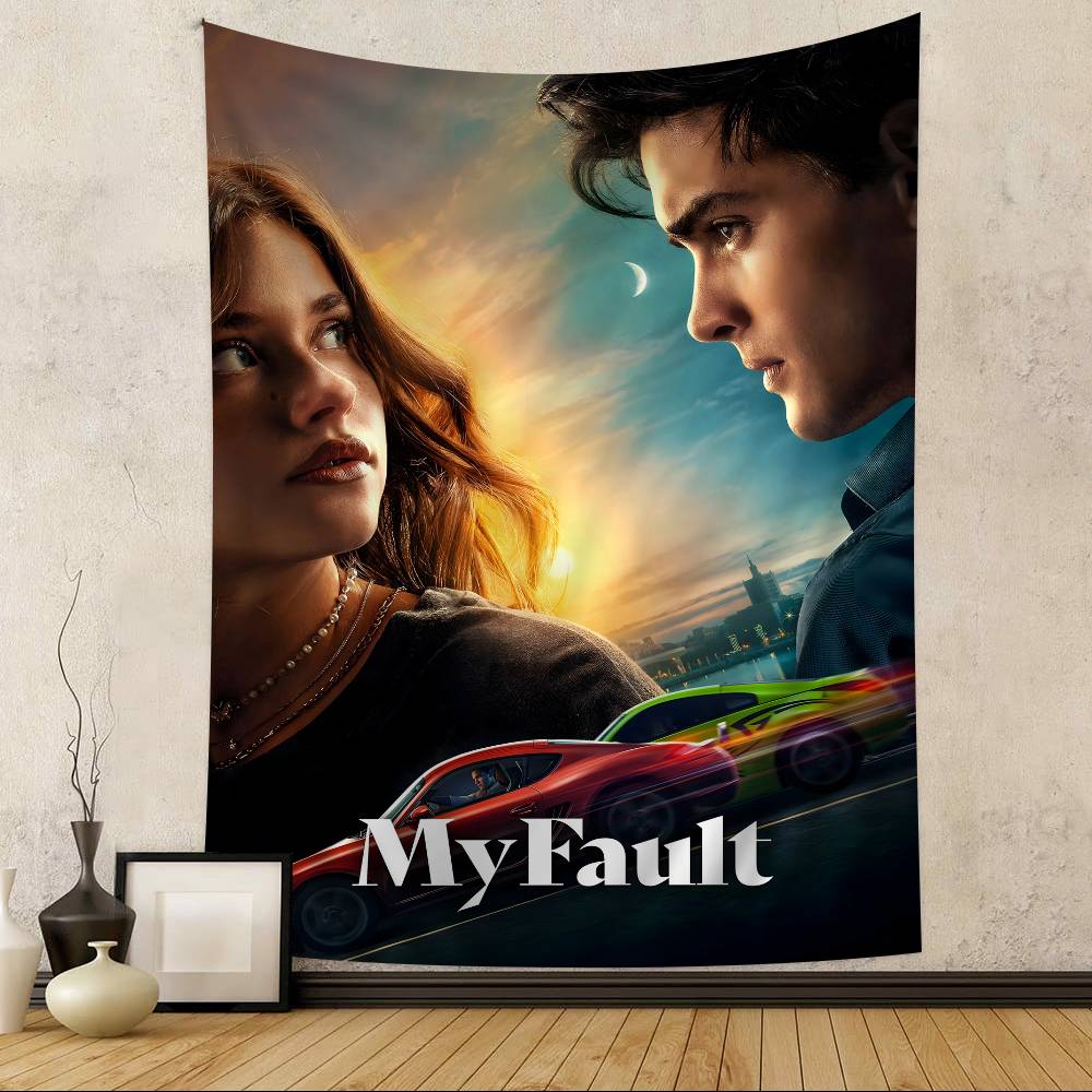 My Fault Culpa Mia 2023 Movie Anime Tapestry Hippie Flower Wall Carpets Dorm Decor Cheap Hippie Wall Hanging